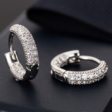 14x4mm platinos sp. nerūdijančio plieno auskarų įvėrimai su cirkoniais, 2vnt. 14x4mm platinos sp. nerūdijančio plieno auskarų įvėrimai su cirkoniais, 2vnt.