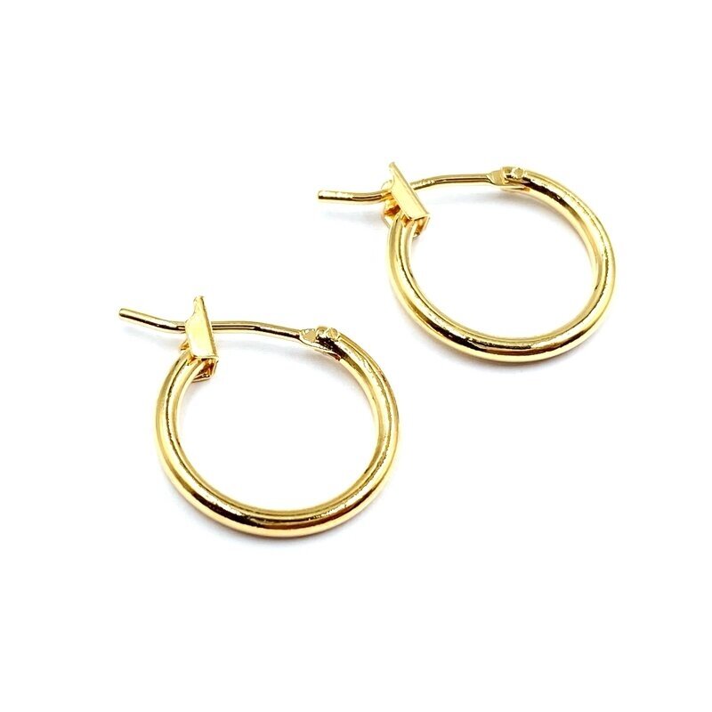 14mm 18k aukso sp. nerūdijančio plieno auskarų įvėrimai, 2vnt. 14mm 18k aukso sp. nerūdijančio plieno auskarų įvėrimai, 2vnt.