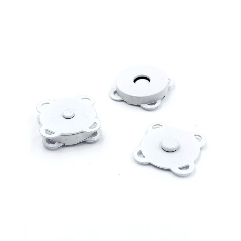 14mm baltos sp. prisiuvamas magnetinis užsegimas rankinėms, 2vnt.