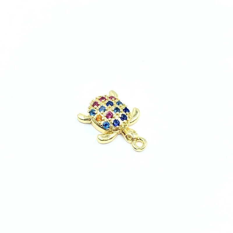 14x10mm 14k aukso sp. nerūdijančio plieno pakabukas vėžliukas, 1vnt.