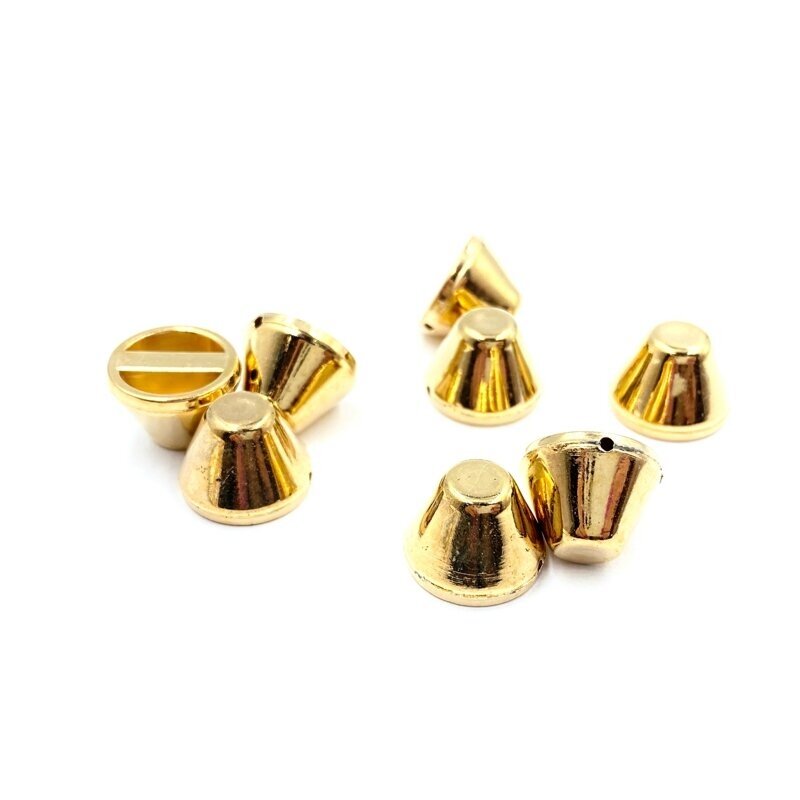 14x10mm rausvo aukso sp. prisiuvamos plastiko kniedės, 10g (apie 12vnt.)