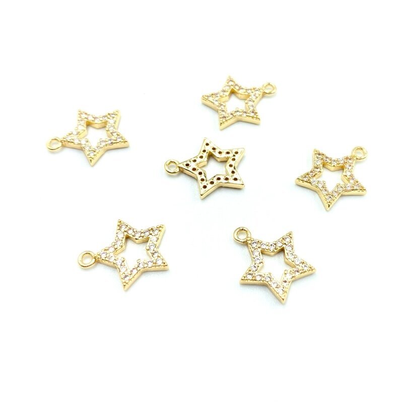 14x12mm 14k aukso sp. nerūdijančio plieno pakabukas žvaigždė, 1vnt. 14x12mm 14k aukso sp. nerūdijančio plieno pakabukas žvaigždė, 1vnt.