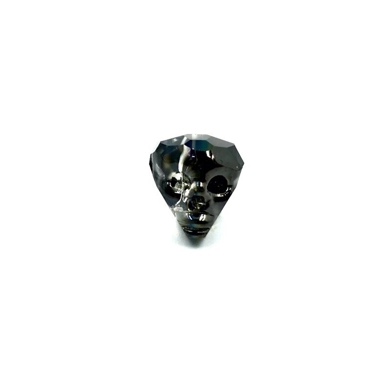 14x13mm rudos sp. stiklo karoliukas kaukolė, 1vnt.