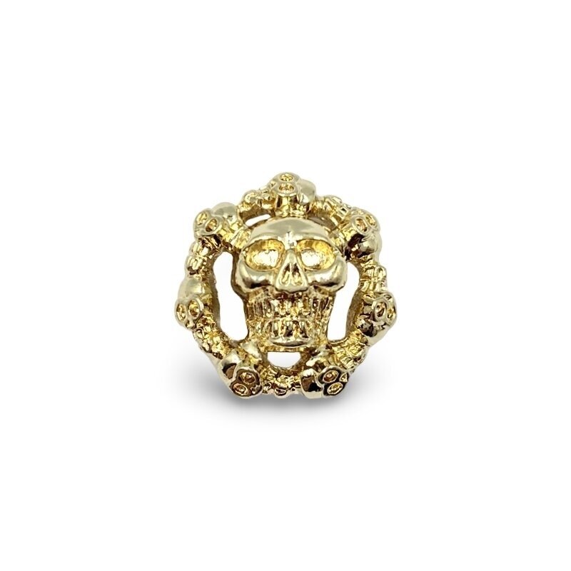 14x14mm aukso sp. intarpas, kaukolė, 1vnt.