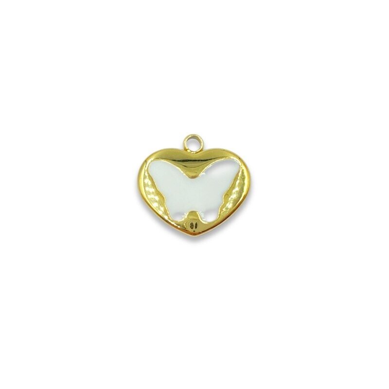 14x15mm 14k aukso sp. nerūdijančio plieno pakabukas drugelis, 1vnt. 14x15mm 14k aukso sp. nerūdijančio plieno pakabukas drugelis, 1vnt.