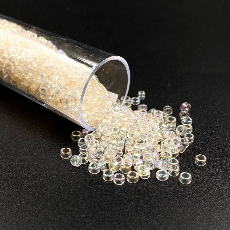 1,4x2,8mm persikinės AB sp. biserio karoliukai, ±10g