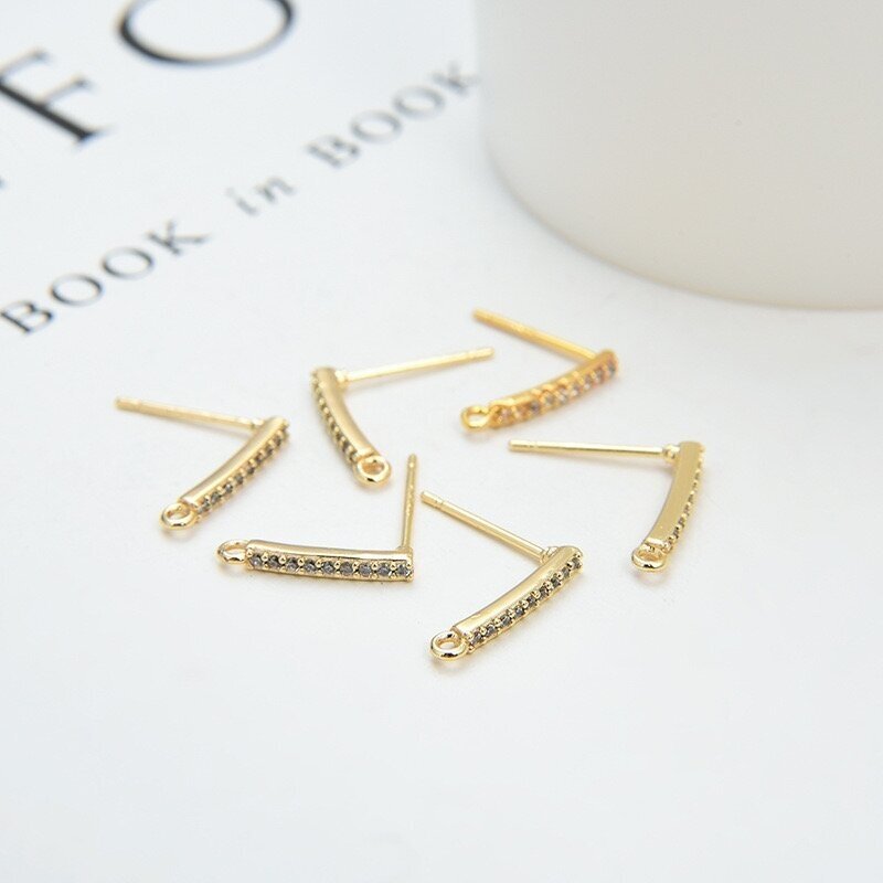 14x2mm 14k aukso sp. nerūdijančio plieno auskarų įvėrimai, 2vnt. 1