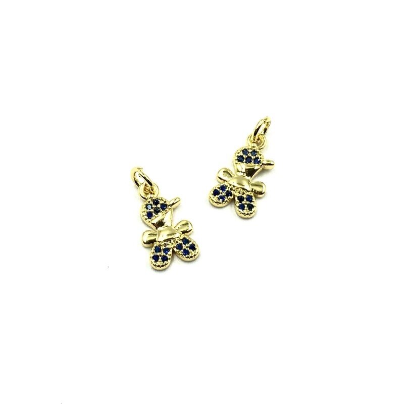 14x8mm aukso sp. nerūdijančio plieno pakabukas su cirkoniais berniukas, 1vnt.