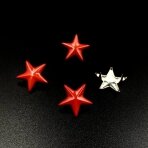 15mm raudonos sp. žvaigždės formos, užlankstomos kniedės, 10g (apie 39vnt.)