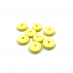 15x6mm geltonos sp. ECO plastiko karoliukai diskai, 8vnt.