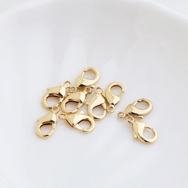 15mm 14k aukso sp. nerūdijančio plieno karabinas, 1vnt. 15mm 14k aukso sp. nerūdijančio plieno karabinas, 1vnt.