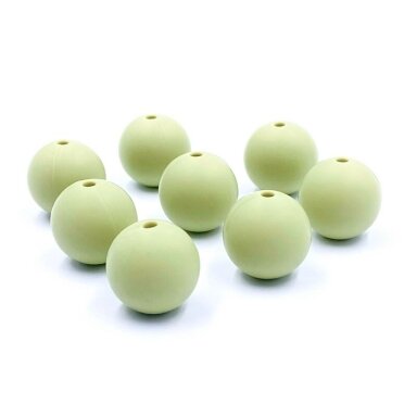 15mm chaki sp. silikoniniai karoliukai, 8vnt.