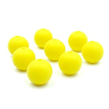 15mm geltonos sp. silikoniniai karoliukai, 8vnt.