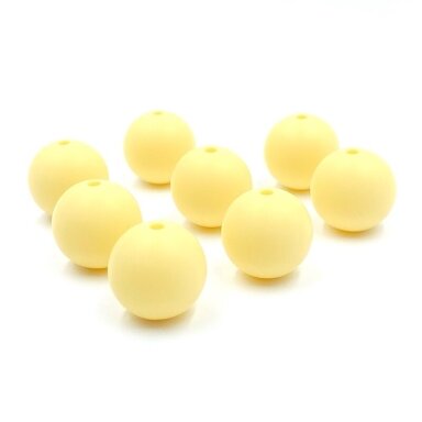 15mm geltonos sp. silikoniniai karoliukai, 8vnt.