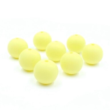 15mm geltonos sp. silikoniniai karoliukai, 8vnt.