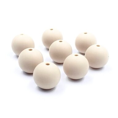 15mm kreminės sp. silikoniniai karoliukai, 8vnt. 15mm kreminės sp. silikoniniai karoliukai, 8vnt.