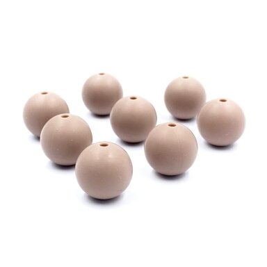 15mm kreminės sp. silikoniniai karoliukai, 8vnt.