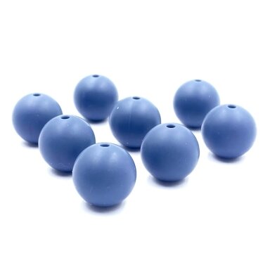 15mm melsvos sp. silikoniniai karoliukai, 8vnt.