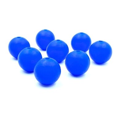 15mm mėlynos sp. silikoniniai karoliukai, 8vnt.