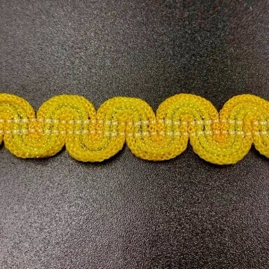 15mm oranžinės sp. sintetinis nėrinys, 1m