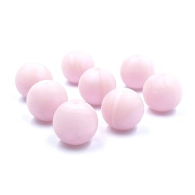 15mm perlamutrinės rožinės sp. silikoniniai karoliukai, 8vnt.