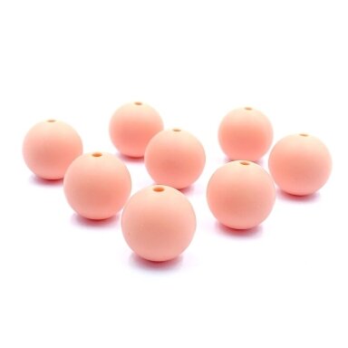 15mm persikinės sp. silikoniniai karoliukai, 8vnt.