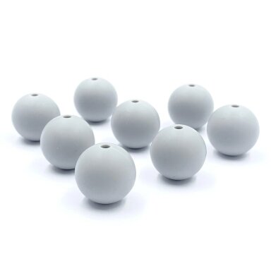 15mm pilkos sp. silikoniniai karoliukai, 8vnt.