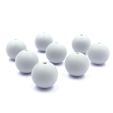 15mm pilkos sp. silikoniniai karoliukai, 8vnt.