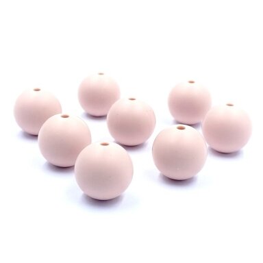 15mm rausvos sp. silikoniniai karoliukai, 8vnt.