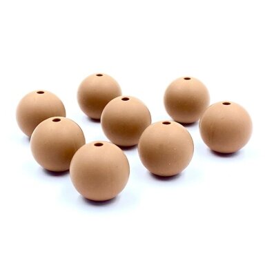 15mm rudos sp. silikoniniai karoliukai, 8vnt.