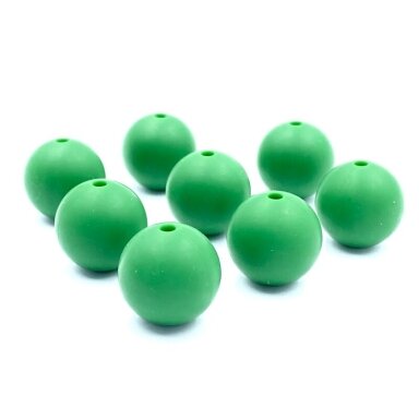 15mm žalios sp. silikoniniai karoliukai, 8vnt.