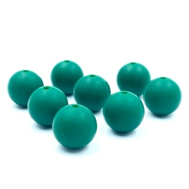 15mm žalios sp. silikoniniai karoliukai, 8vnt.