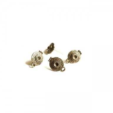 15x11mm žalvario sp. auskarų įvėrimai, 4vnt.