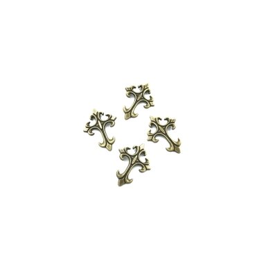 32x24mm žalvario sp. pakabukas kryžius, 5vnt.
