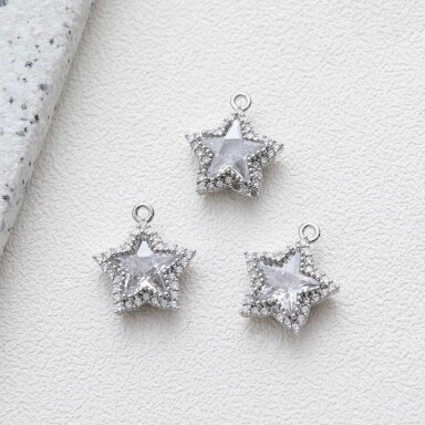 15x13mm platinos sp. nerūdijančio plieno pakabukas žvaigždė, 1vnt. 15x13mm platinos sp. nerūdijančio plieno pakabukas žvaigždė, 1vnt.