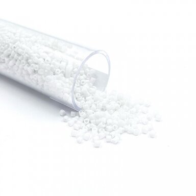 1,5x1,7mm baltos sp. biserio karoliukai, ±12g