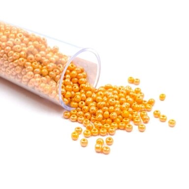 1,5x2mm oranžinės sp. biserio karoliukai, ±13g