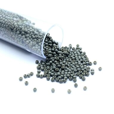 1,5x2mm pilkšvos sp. biserio karoliukai, ±12g