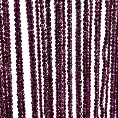 2mm violetinės sp. rondelle formos stiklo kristalai, 40cm juosta