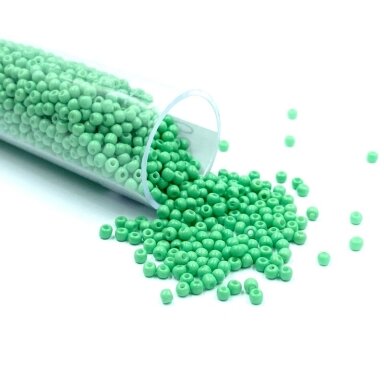 1,5x2mm žalsvos sp. biserio karoliukai, ±12g