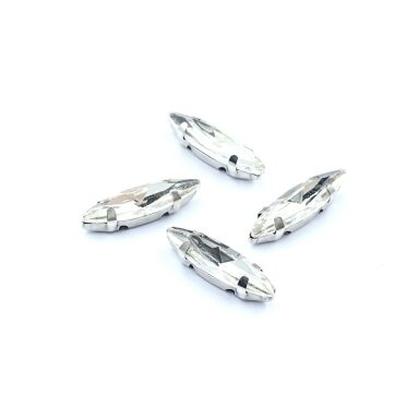 15x4mm crystal sp. kristalai sidabro sp. rėmeliuose, 4vnt