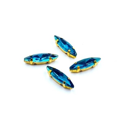 15x4mm electric sp. kristalai aukso sp. rėmeliuose, 4vnt