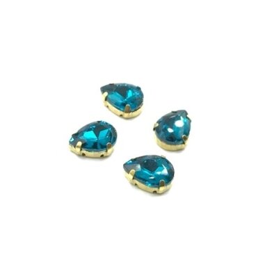 14x10mm electric sp. kristalai aukso sp. rėmeliuose, 4vnt