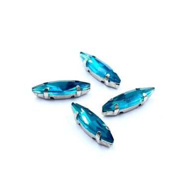 15x4mm electric sp. kristalai sidabro sp. rėmeliuose, 4vnt