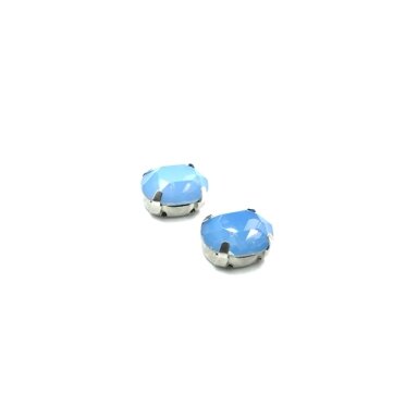 10x8mm mėnulio melsvos sp. kristalai sidabro sp. rėmeliuose, 2vnt.
