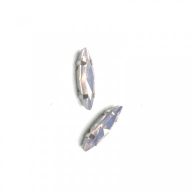 15x4mm mėnulio rožinės sp. kristalai sidabro sp. rėmeliuose, 2vnt