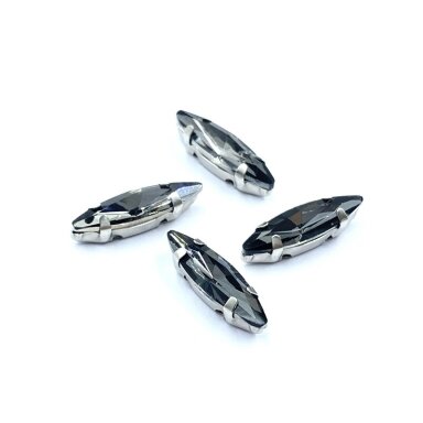 15x4mm pilkos sp. kristalai sidabro sp. rėmeliuose, 4vnt