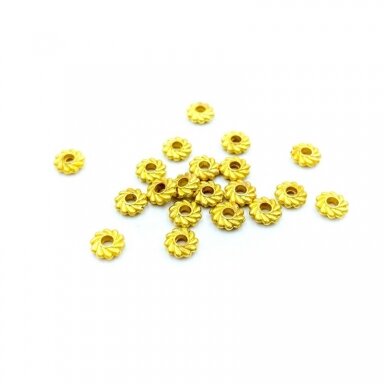 1,5x5mm matiniai aukso sp. nerūdijančio plieno intarpai, 5vnt.