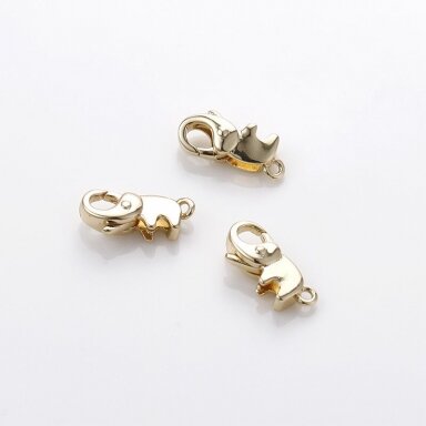 15x7mm 14k aukso sp. nerūdijančio plieno užsegimas drambliukas, 1vnt. 15x7mm 14k aukso sp. nerūdijančio plieno užsegimas drambliukas, 1vnt.