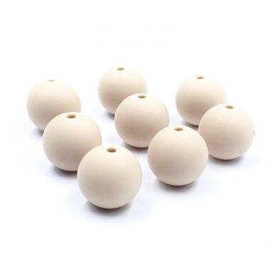 15mm kreminės sp. silikoniniai karoliukai, 8vnt. 15mm kreminės sp. silikoniniai karoliukai, 8vnt.